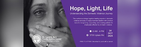 Flyer for FJC's DV Conference