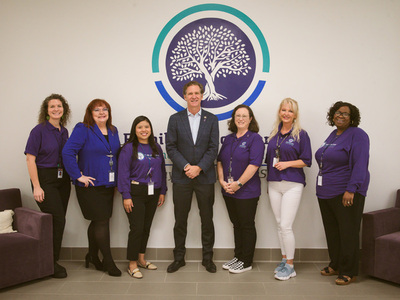 A photo of Mayor Tim Kelly with FJC staff.